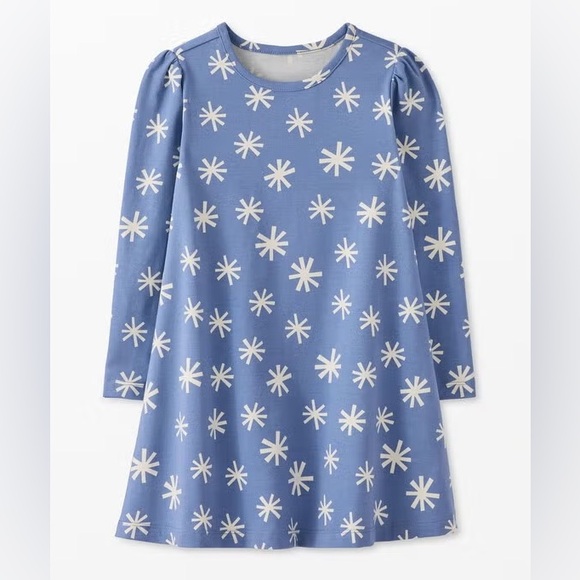 Hanna Andersson Other - NWT Hanna Andersson Long Sleeve Swing Dress, Size 120 (US 6-7), Snowflake Blue